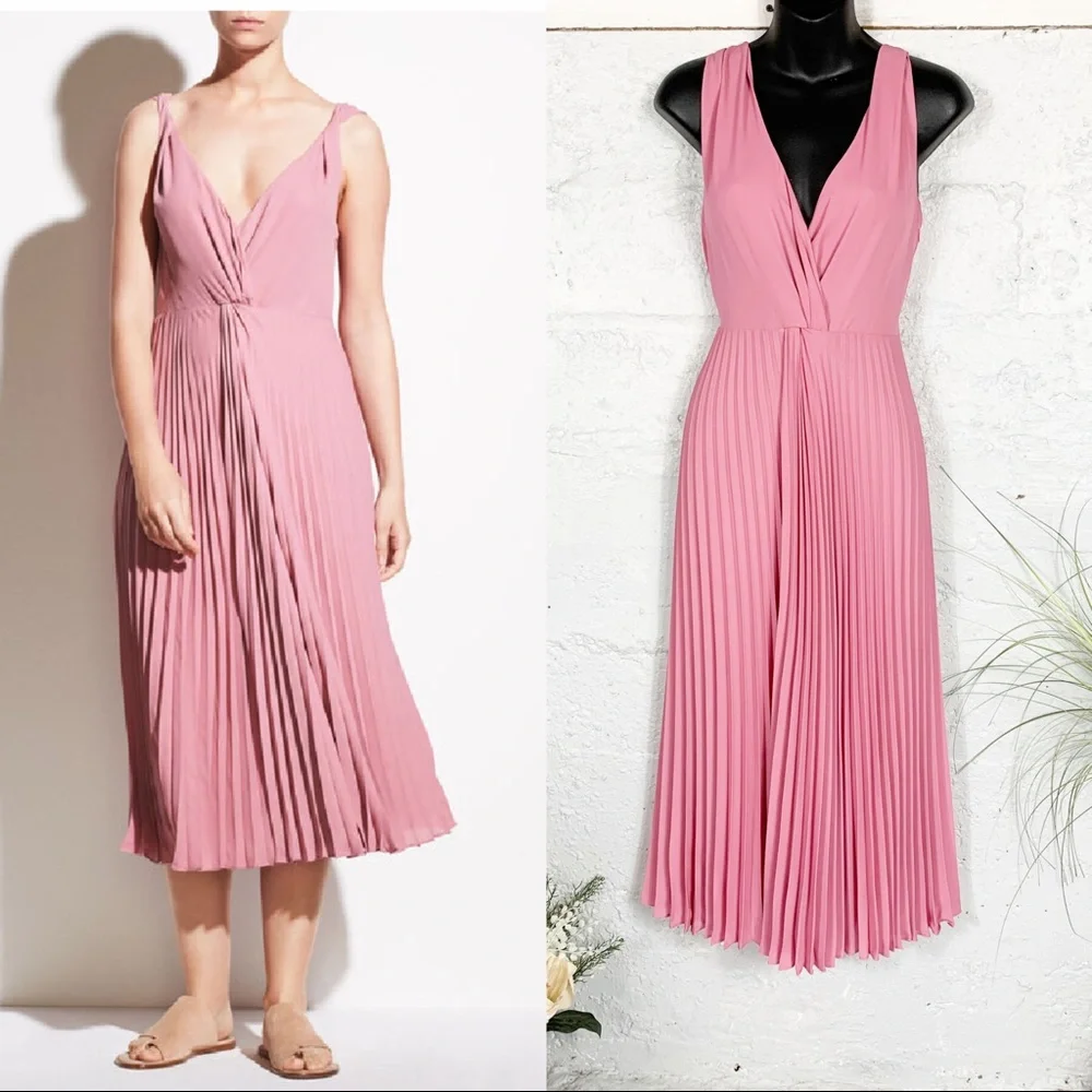 Vince Twist Front Pleated Midi Dress - Picture 7 of 16